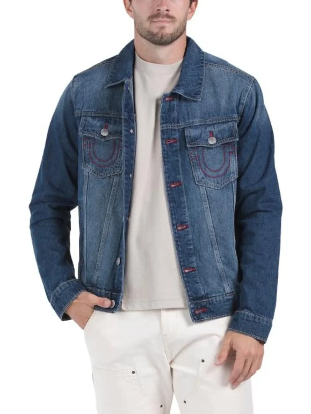 TRUE RELIGION Jesse Single Needle Trucker Jacket